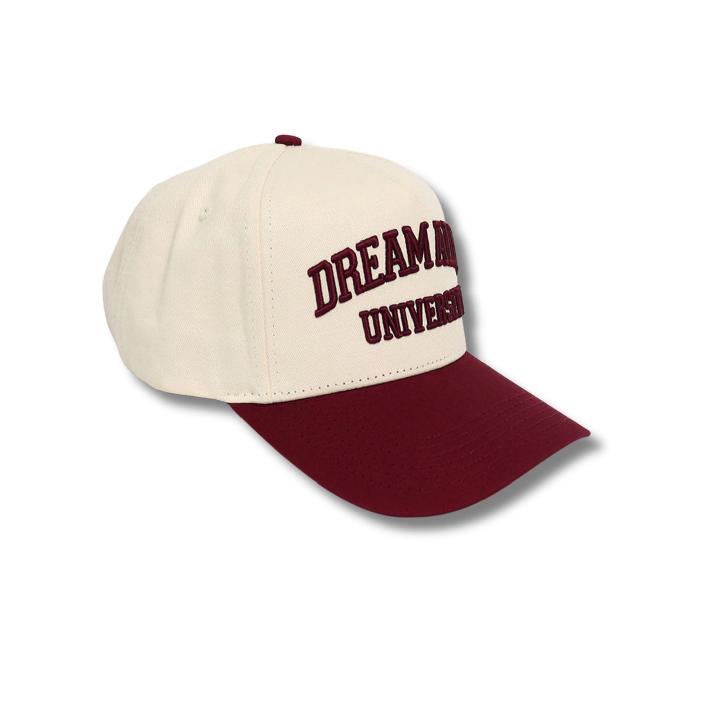 University Strapback (Cream & Maroon)