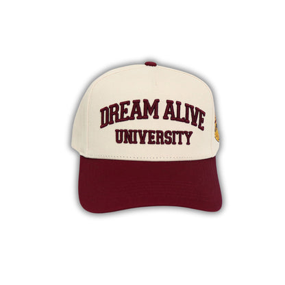 University Strapback (Cream & Maroon)