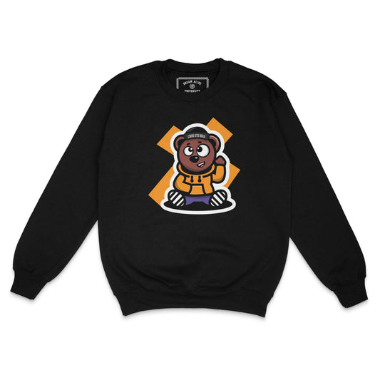 Cross Eye Bear Print Sweatshirt (Black)