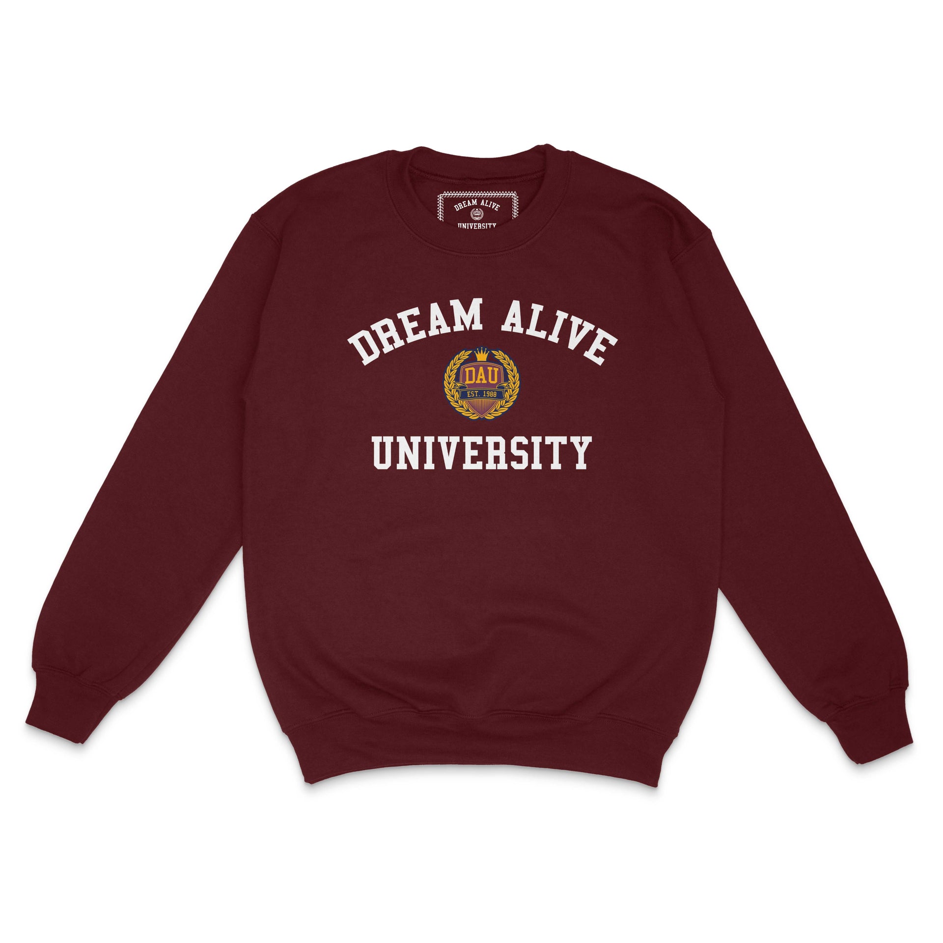 University Print Sweatshirt (Maroon) | Dream Alive